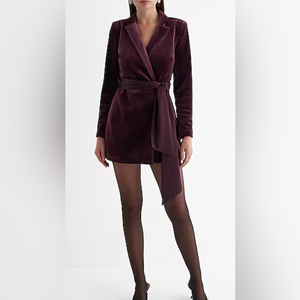 Express Burgundy Velvet Jumpsuit